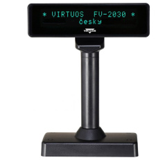 VIRTUOS FV-2030B 2x20 9 mm, sériový RS232, černý VFD zákaznický displej