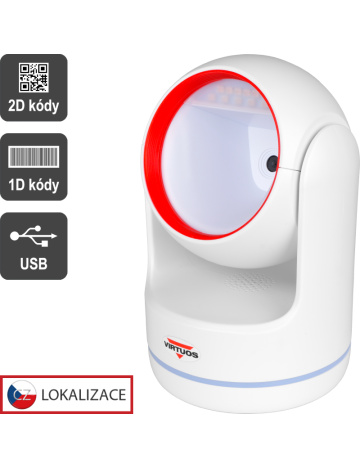 Scanner VIRTUOS HT-861A, CCD 2D, stacionární, USB, bílý