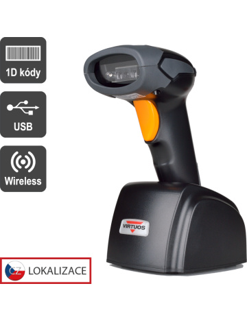 Scanner VIRTUOS HW-311A, bezdrátový se základnou USB, černá